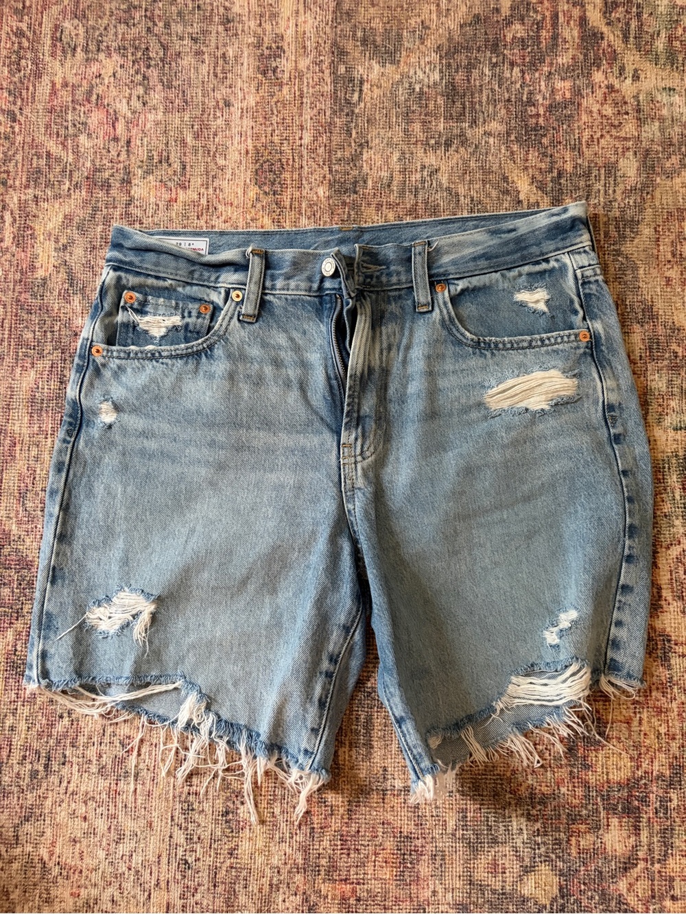 GAP Light Wash Distressed Denim Cutoff Shorts